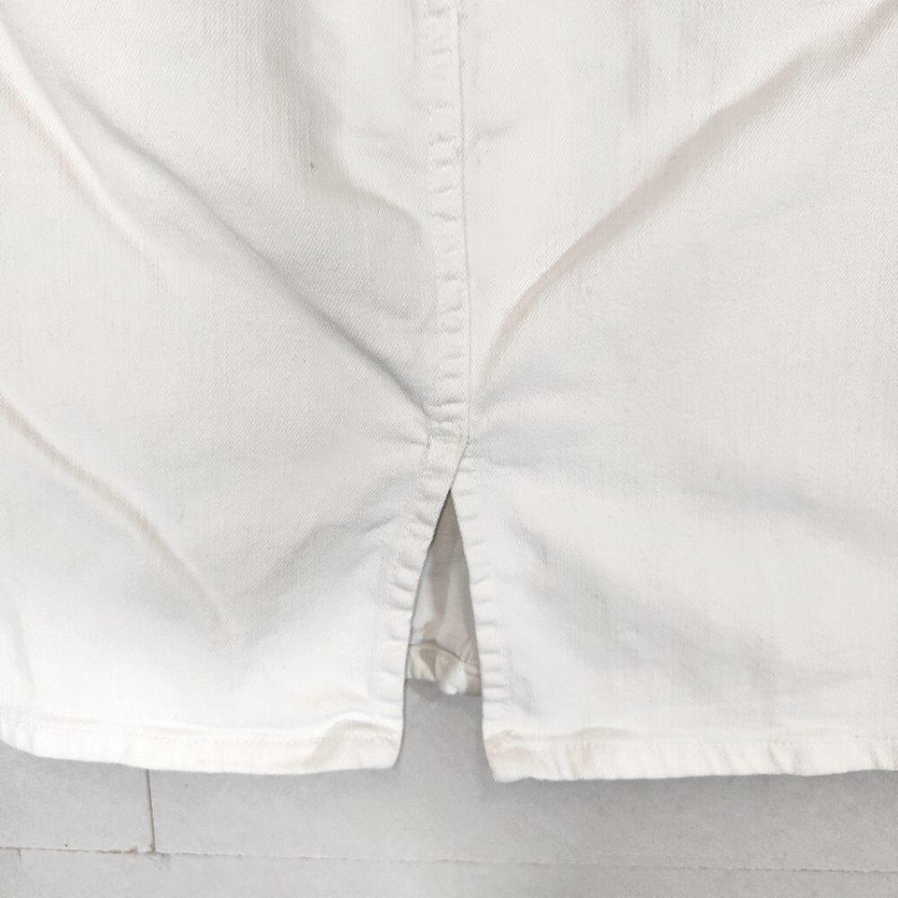 Current Elliot White Distressed Skirt Pencil Size UK 10 Waist 27in The Stiletto - Picture 6 of 11